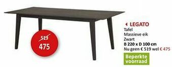 Weba Legato tafel aanbieding