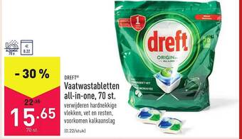 ALDI Dreft Vaatwastabletten All-in-one 70 St. aanbieding