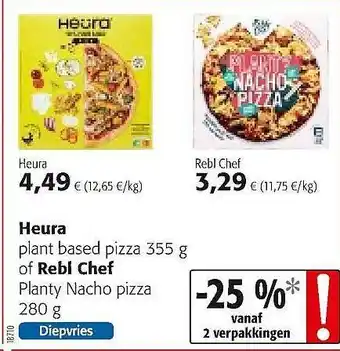 Colruyt Heura Plant Based Pizza Of Rebl Chef Planty Nacho Pizza aanbieding