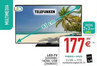 Cora Led-tv 32h20bc Telefunken 81 Cm aanbieding