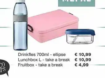 Europoint Drinkfles, Lunchbox L, Fruitbox aanbieding