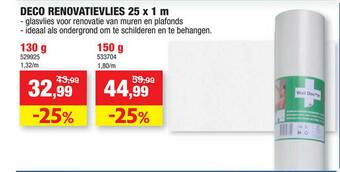 Hubo Deco Renovatievlies 25 X 1 M aanbieding