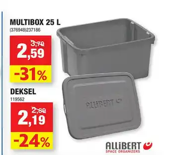 Hubo Multibox 25 L Deksel Allibert aanbieding