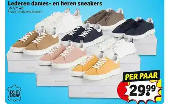 Kruidvat Lederen Dames- En Heren Sneakers aanbieding