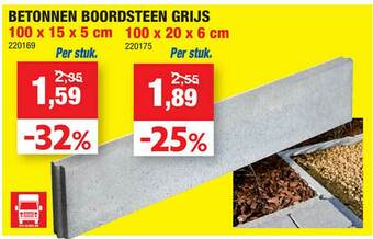 Hubo Betonnen Boordsteen Grijs aanbieding