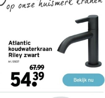 Atlantic koudwaterkraan riley zwart