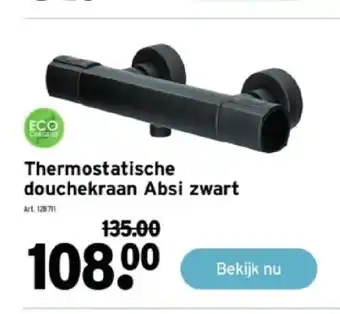 GAMMA Thermostatische douchekraan absi zwart aanbieding