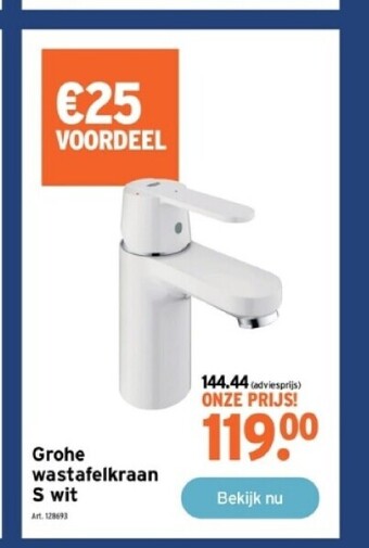 GAMMA Grohe wastafelkraan s wit aanbieding