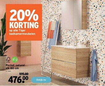 GAMMA Pocket naturel eik 80 cm aanbieding