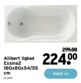 GAMMA Allibert ligbad essina2 180x80×54/55 cm aanbieding