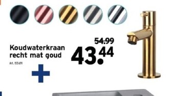GAMMA Koudwaterkraan recht mat goud aanbieding