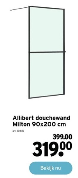 GAMMA Allibert douchewand milton 90x200 cm aanbieding