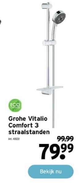 GAMMA Grohe vitalio comfort 3 straalstanden aanbieding