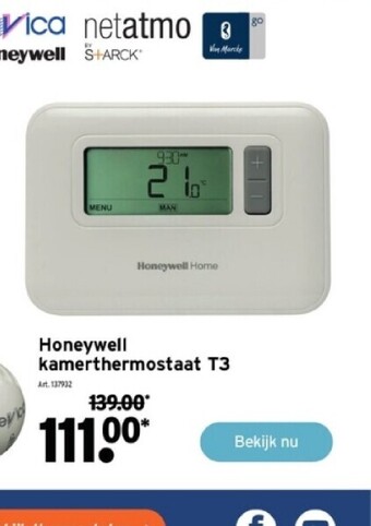 GAMMA Honeywell kamerthermostaat t3 aanbieding