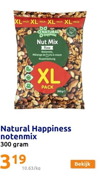 Action Natural Happiness notenmix 300 gram aanbieding