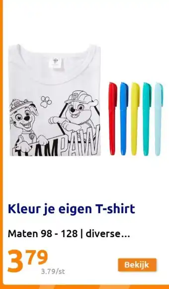 Action Kleur je eigen T-shirt aanbieding