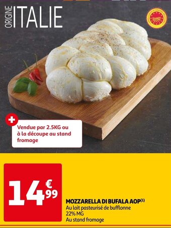 Auchan MOZZARELLA DI BUFALA AOP(¹) aanbieding