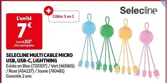 SELECLINE MULTI CABLE MICRO USB, USB-C, LIGHTNING