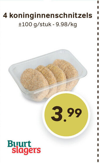 4 koninginnenschnitzels