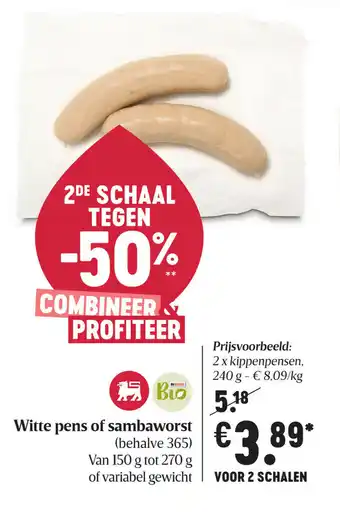 Witte pens of sambaworst