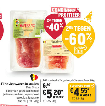 Delhaize Fijne vleeswaren in sneden aanbieding