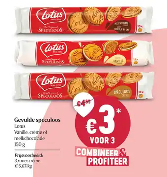 Delhaize Gevulde speculoos Lotus 150g aanbieding