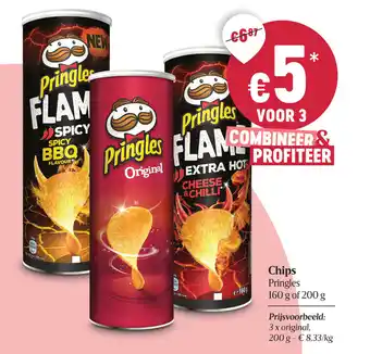 Delhaize Pringles Chips 160 g of 200g aanbieding