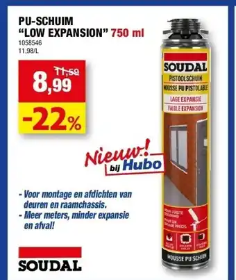 Hubo Pu-schuim “low expansion” 750 ml aanbieding