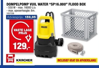 Hubo Dompelpomp vuil water “sp16.000” flood box aanbieding