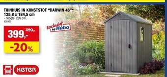 Hubo Tuinhuis in kunststof “darwin 46”* 125,8 x 184,5 cm aanbieding