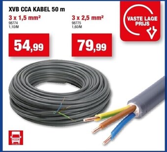 Hubo Xvb cca kabel 50 m 3 x 1,5 mm2 aanbieding