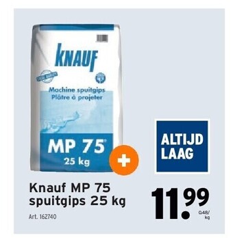 GAMMA Knauf mp 75 spuitgips 25 kg aanbieding