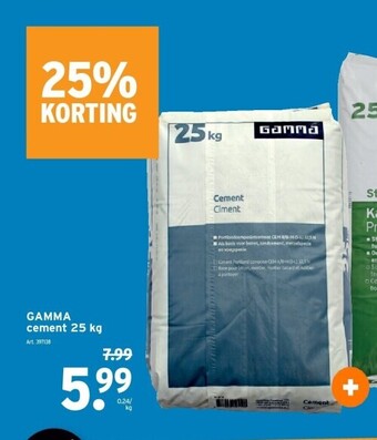 GAMMA Gamma cement 25 kg aanbieding