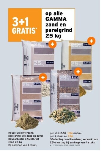GAMMA Gamma wit zand 25 kg aanbieding