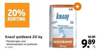 GAMMA Knauf goldband 20 kg aanbieding