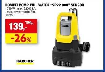 Hubo Dompelpomp vuil water “sp22.000” sensor aanbieding