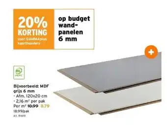 GAMMA Mdf grijs 6 mm aanbieding