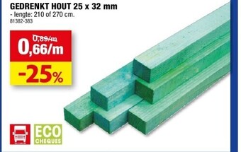 Hubo Gedrenkt hout 25 x 32 mm aanbieding