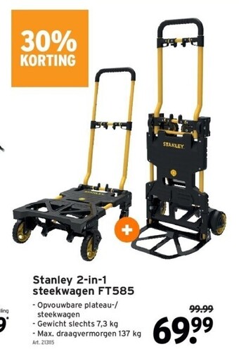 GAMMA Stanley 2-in-1 steekwagen ft585 aanbieding