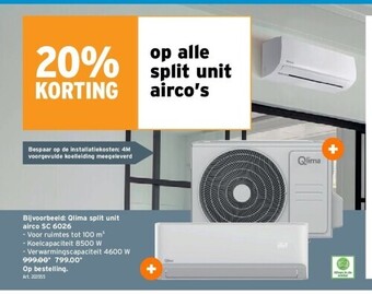 GAMMA Qlima split unit airco sc 6026 aanbieding