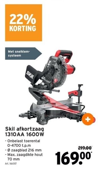 GAMMA Skil afkortzaag 1310aa 1600w aanbieding