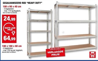 Hubo Gegalvaniseerd rek “heavy duty” 180 x 90 x 40 cm aanbieding