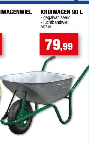 Hubo Kruiwagen 90 l aanbieding