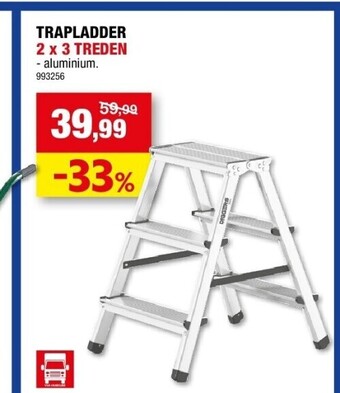 Hubo Trapladder 2 x 3 treden aanbieding