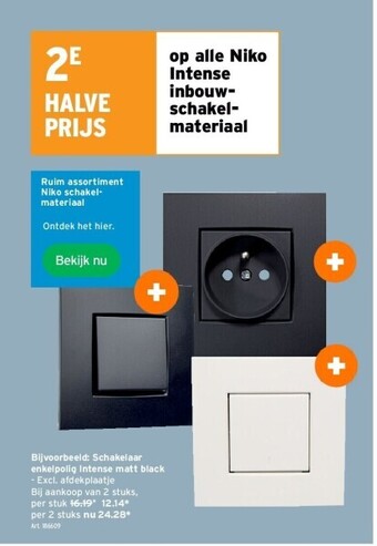 GAMMA Schakelaar enkelpolig intense matt black aanbieding
