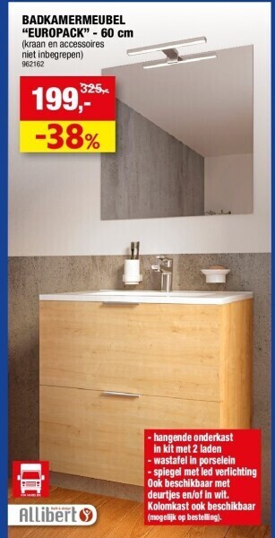 Hubo Badkamermeubel “europack” - 60 cm aanbieding