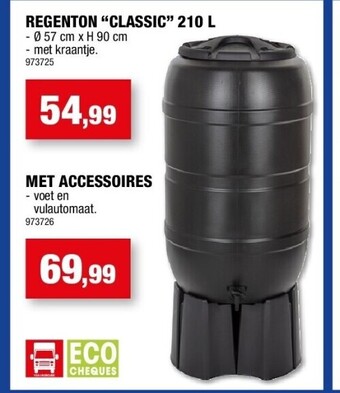 Hubo Regenton “classic” 210 l aanbieding