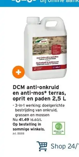 GAMMA Dcm anti-onkruid en anti-mos* terras, oprit en paden 2,5 l aanbieding
