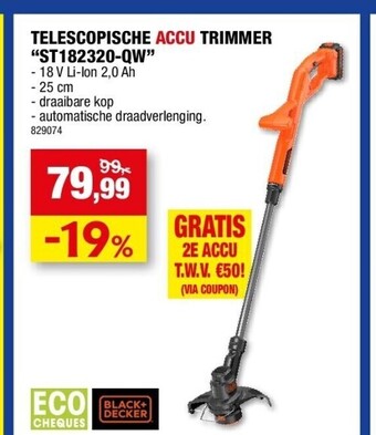 Hubo Telescopische accu trimmer “st182320-qw” aanbieding