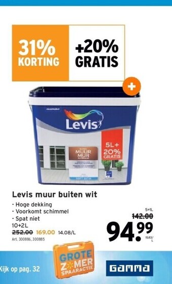 GAMMA Levis muur buiten wit aanbieding